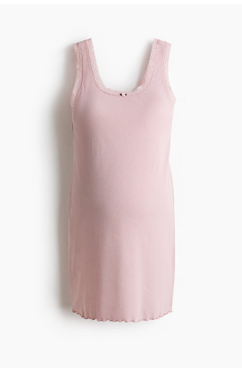 H&M Mama Ribbed Jersey Nightdress, Main, color, Light Pink