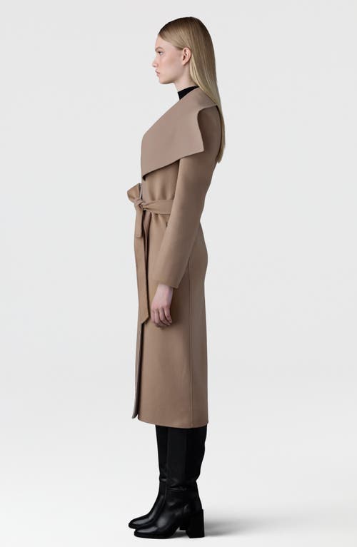 Mackage Mai Lightweight Wrap Wool Coat In Brown