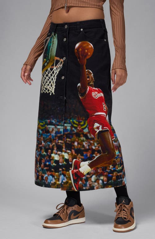 JORDAN AIR JORDAN DENIM MIDI SKIRT