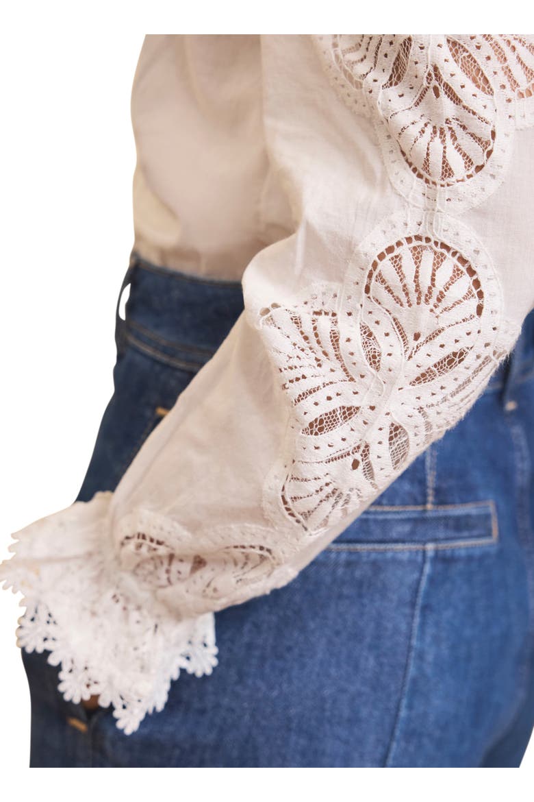 Cotton Embroidered Blouse, Alternate, color, Ivory