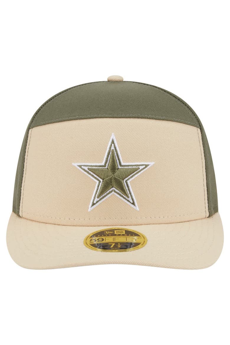 Men's New Era Light Beige/Olive Dallas Cowboys 2-Tone Color Pack Split Panel 59FIFTY Fitted Hat, Alternate, color, Light Beige