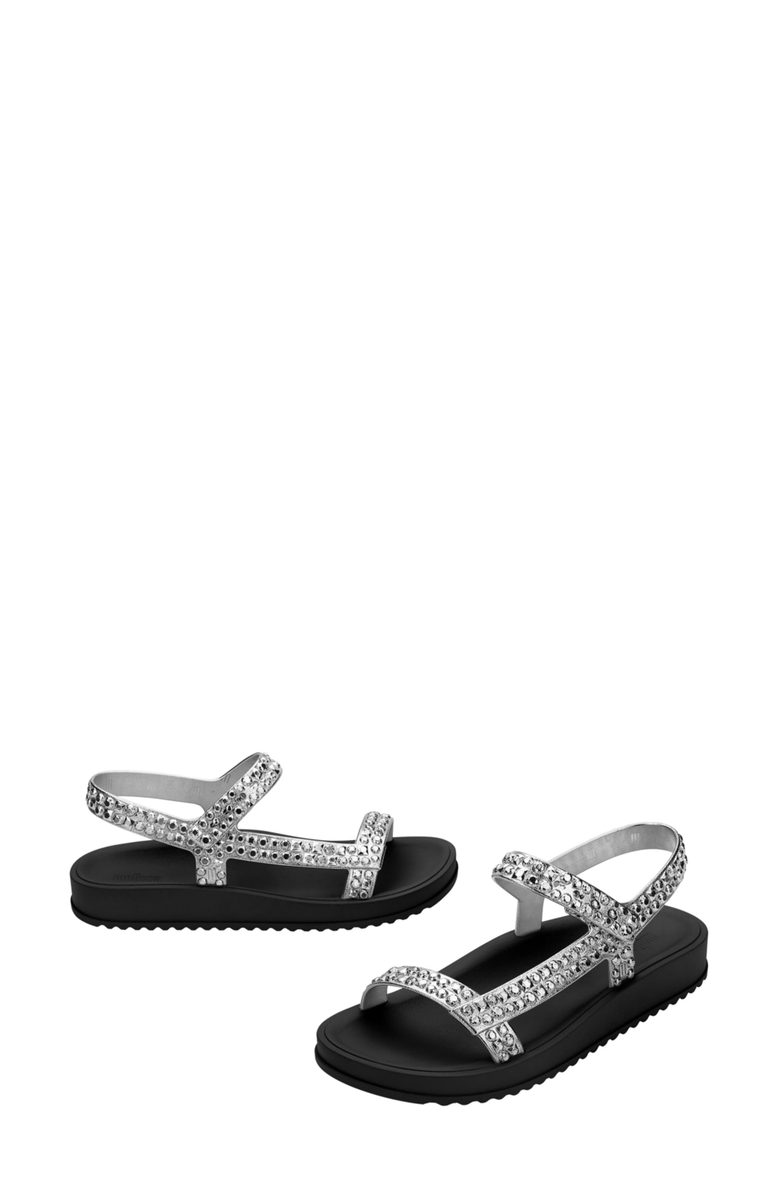 Melissa Lust Sandal, Alternate, color, Black/ Silver