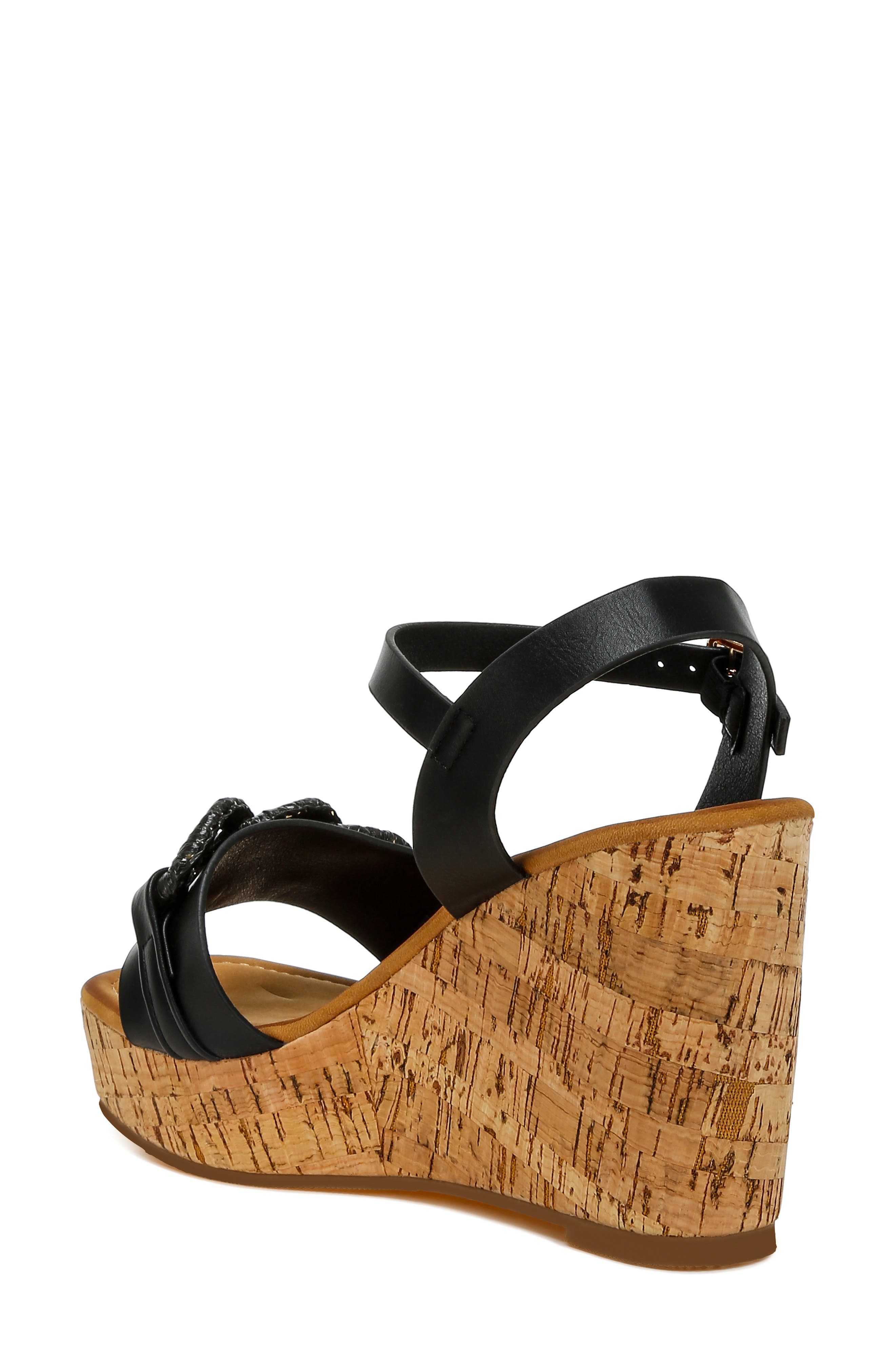 LONDON RAG Emelda Platform Wedge Sandal, Alternate, color, Black