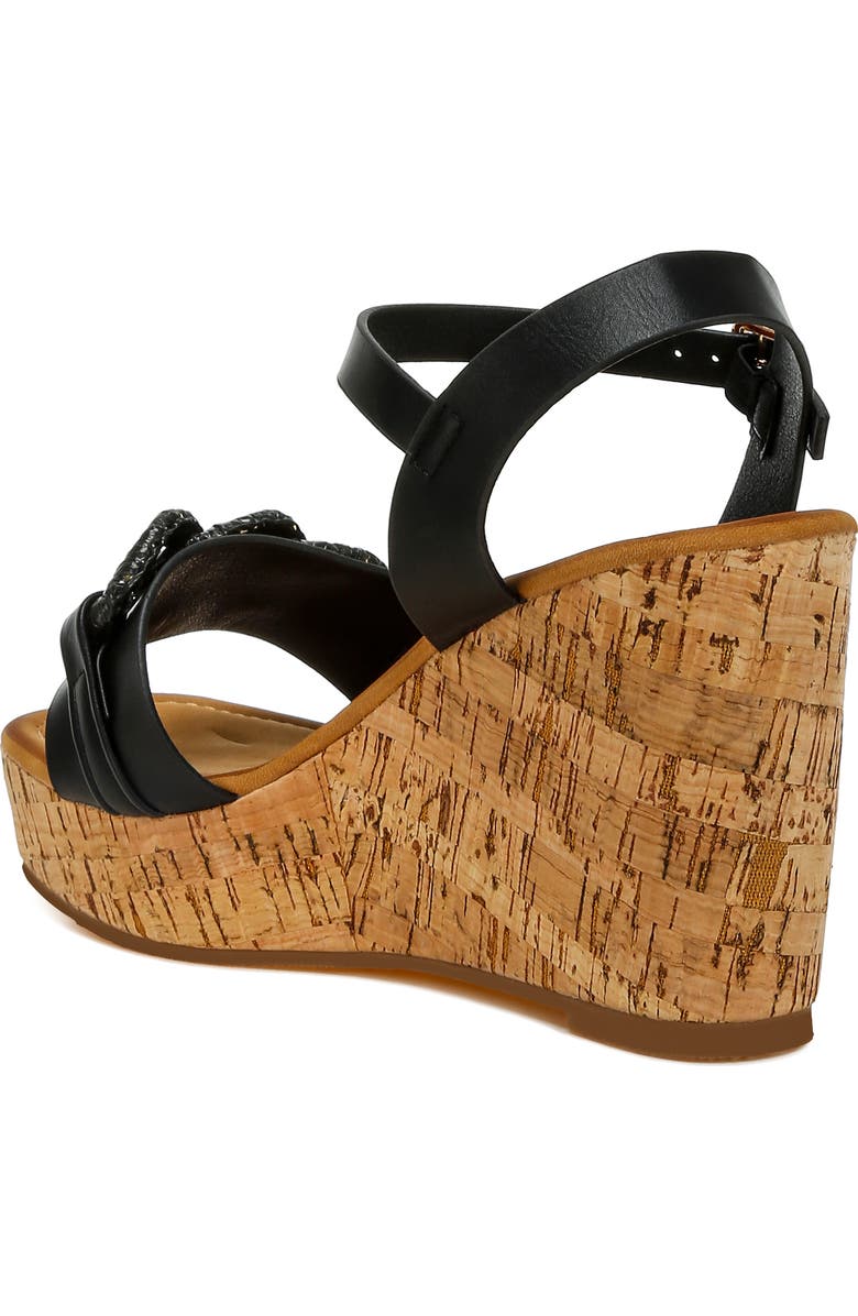 LONDON RAG Emelda Platform Wedge Sandal, Alternate, color, Black