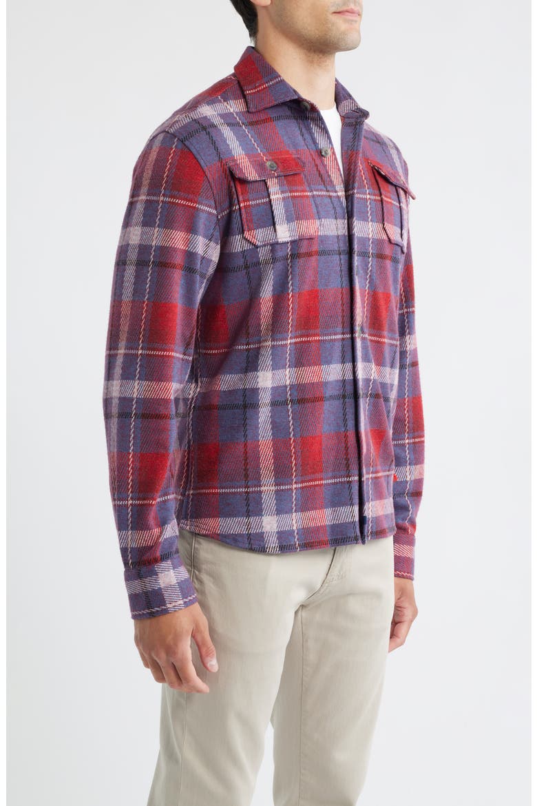 Gustaf Plaid Flannel Button-Up Shirt, Alternate, color, MALIBU RED