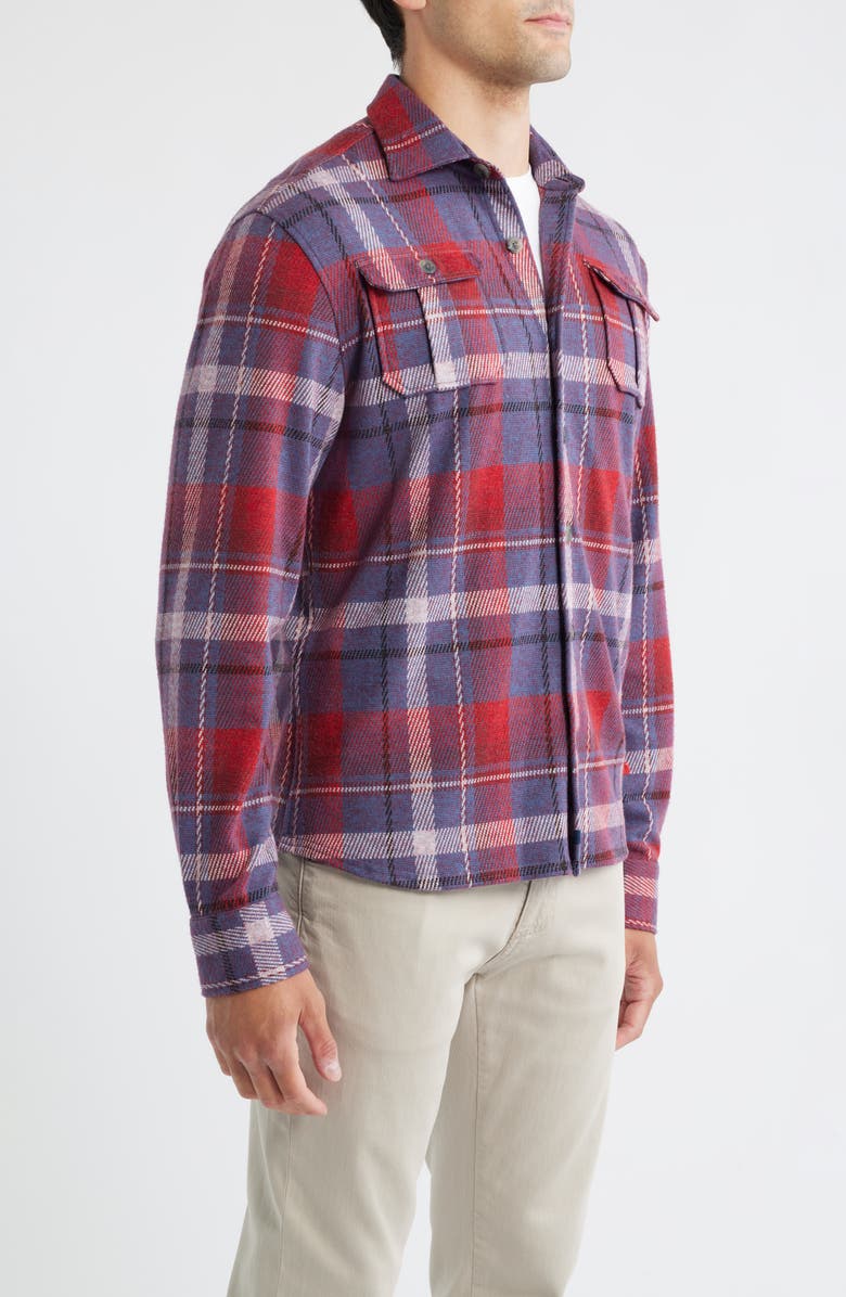 johnnie-O Gustaf Plaid Flannel Button-Up Shirt, Alternate, color, Malibu Red