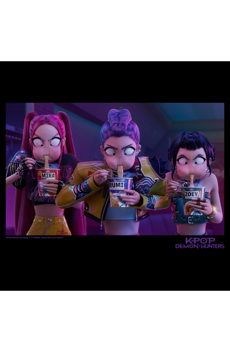 KPop Demon Hunters Boy's KPop Demon Hunters Rumi, Mira and Zoey Ramyeon  Graphic T-Shirt, Alternate, color, Black