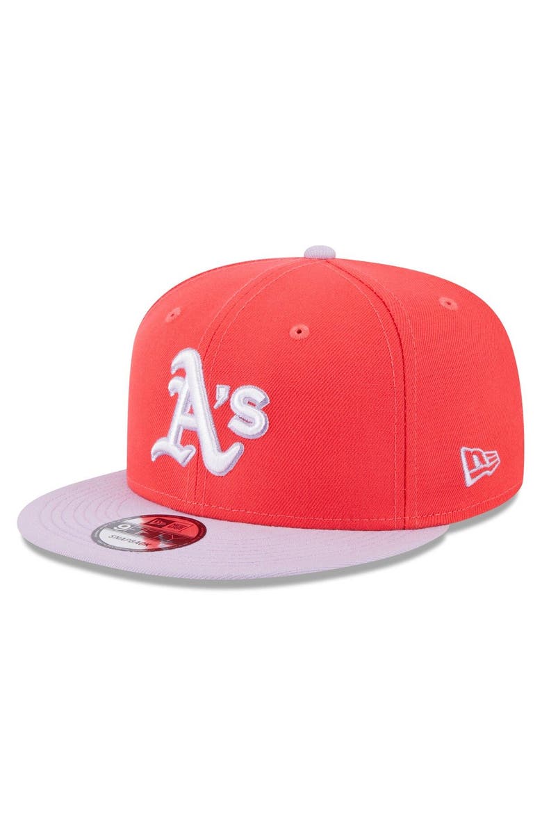 New Era Men's New Era Red/Purple Oakland Athletics Spring Basic Two-Tone 9FIFTY Snapback Hat, Main, color, Red