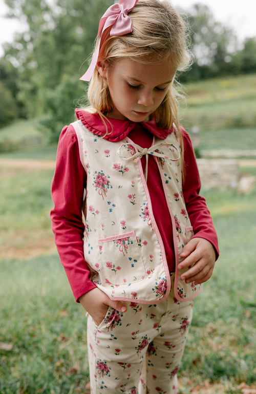 Little Paper Kids Laurel Long Sleeve Knit Tee In Pink