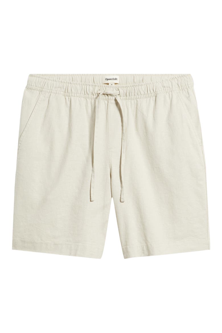 Linen Blend Shorts, Alternate, color, BEIGE BIRCH
