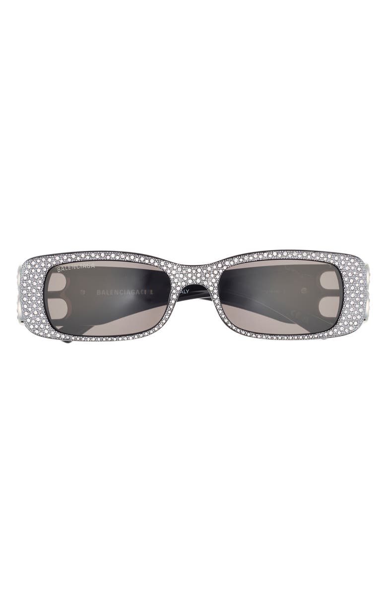 Balenciaga Special Edition 51mm Rectangular Sunglasses, Main, color, Black Silver Grey