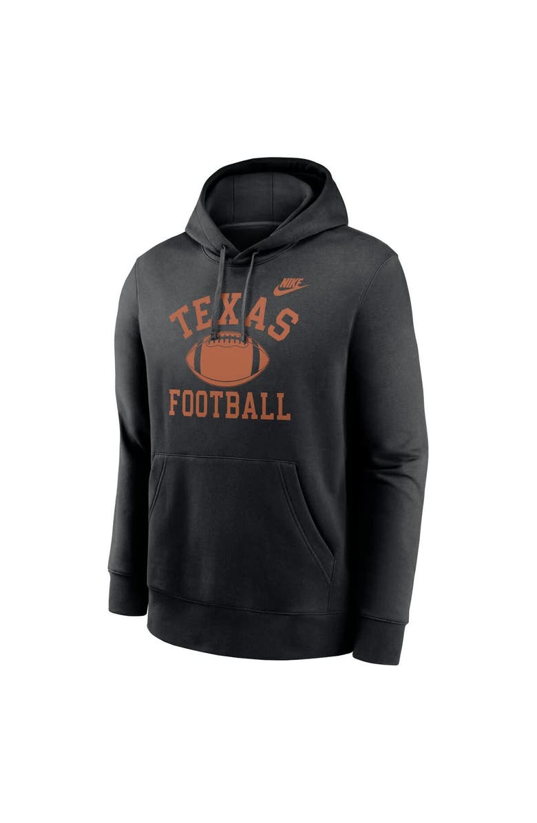 Nike Men's Nike Black Texas Longhorns Legacy Football Icon Club Fleece Pullover Hoodie, Alternate, color, Black