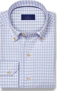 David Donahue Twill Check Cotton Sport Shirt