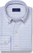 David Donahue Twill Check Cotton Sport Shirt