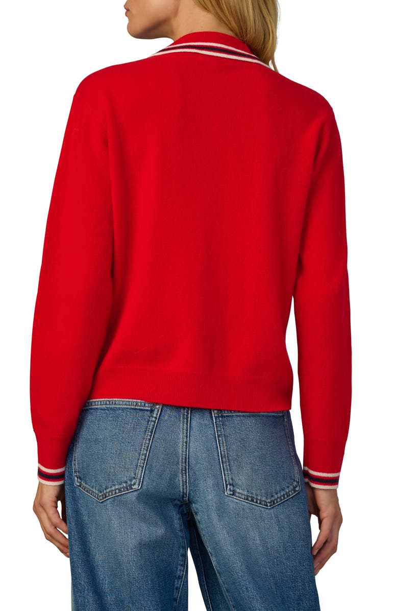 Joe's Jeans Tipped Cashmere Polo Sweater, Alternate, color, Cherry Red