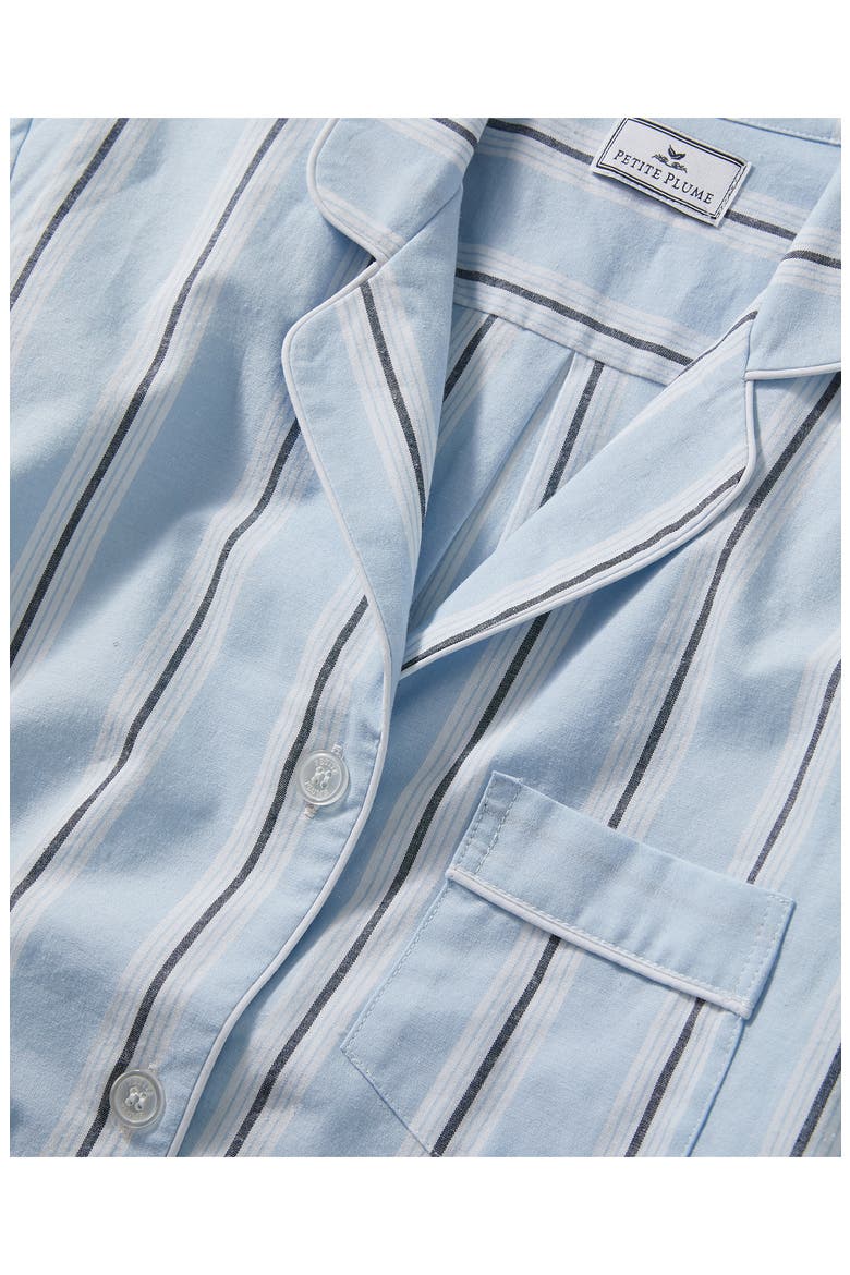 Coastal Stripe Cotton Twill Short Pajamas, Alternate, color, BLUE