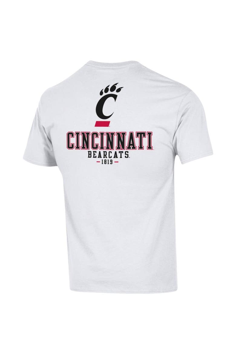 Men's Champion White Cincinnati Bearcats Stack 2-Hit T-Shirt, Alternate, color, White