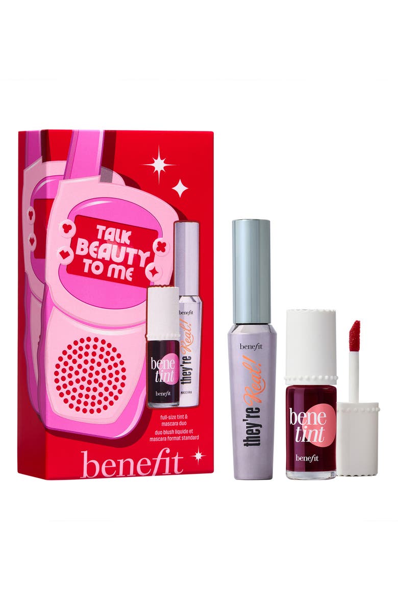 Benefit Cosmetics Talk Beauty to Me 2-Piece Lip & Cheek Tint & Mascara Set $55 Value, Main, color,