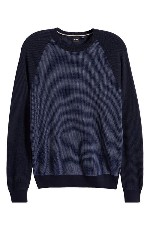 HUGO BOSS BOSS DAIRON WOOL & COTTON THERMAL KNIT SWEATER 