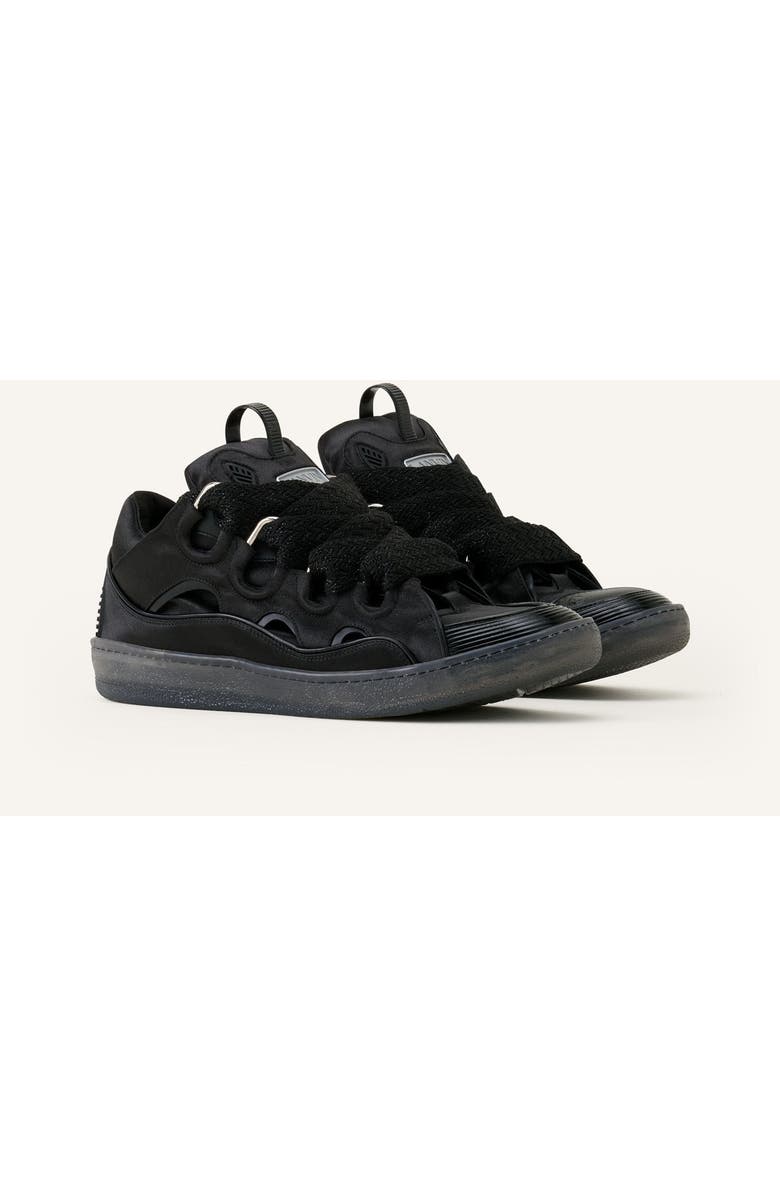 Lanvin Curb Sneakers In Satin, Alternate, color, Black