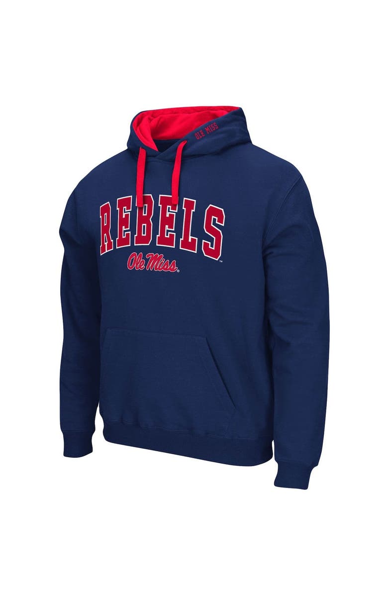 COLOSSEUM Men's Colosseum Navy Ole Miss Rebels Big & Tall Arch & Logo 2.0 Pullover Hoodie, Alternate, color, Navy