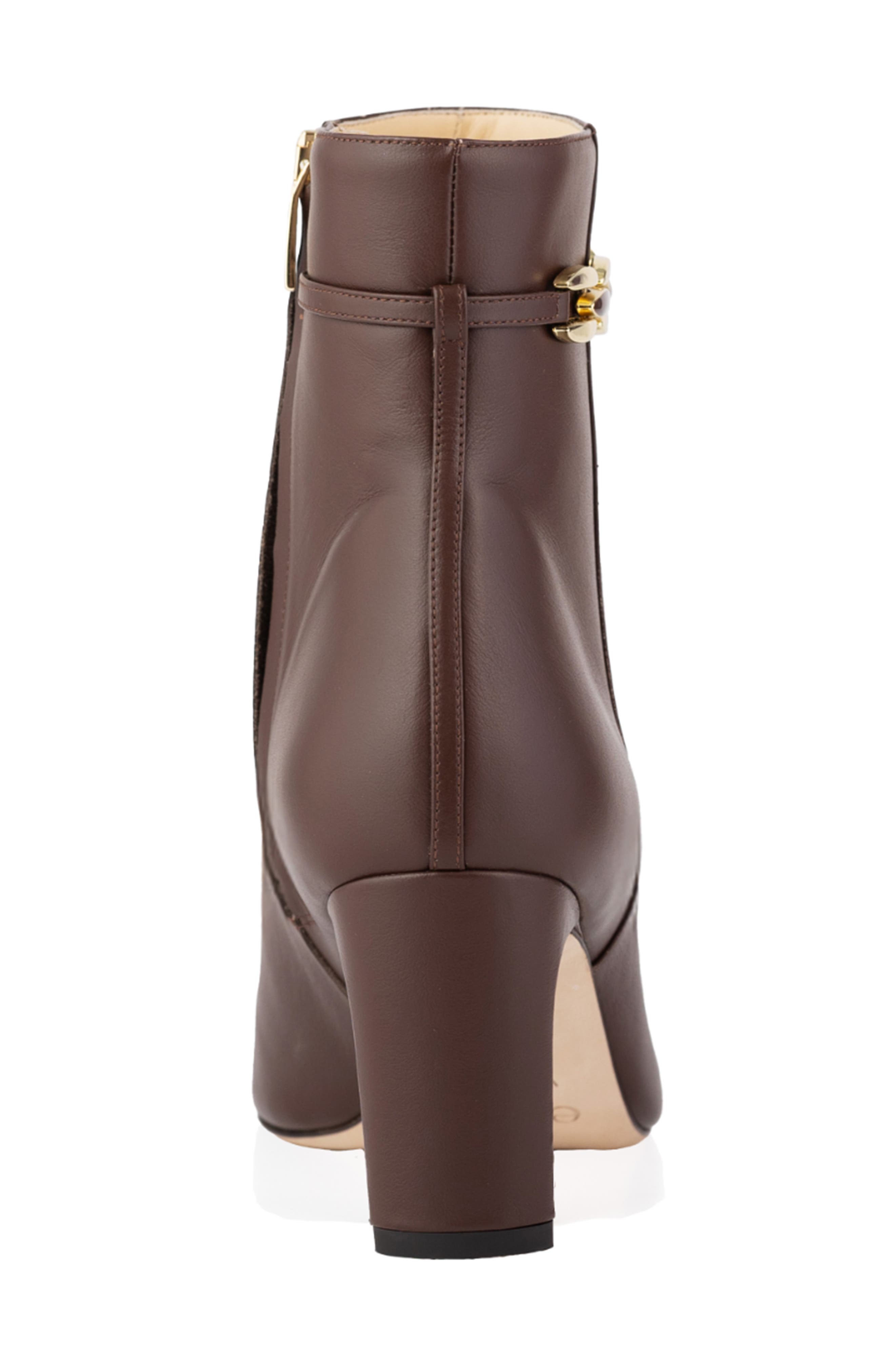 Sabina Bootie Leather Ankle Boots, Alternate, color, Dark Chocolate