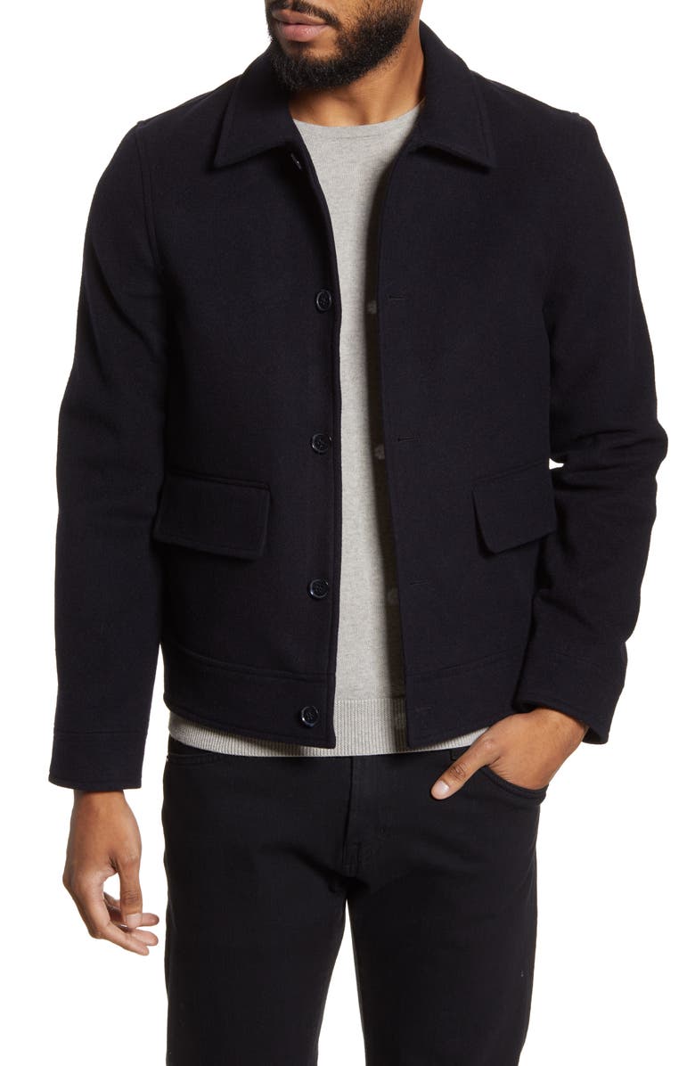 Officine Générale Wool & Cashmere Bomber Jacket, Main, color, 