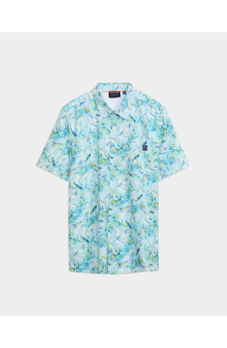 Salt Life Catch Me if You Can Performance Woven Shirt, Main, color, Fresh Mint