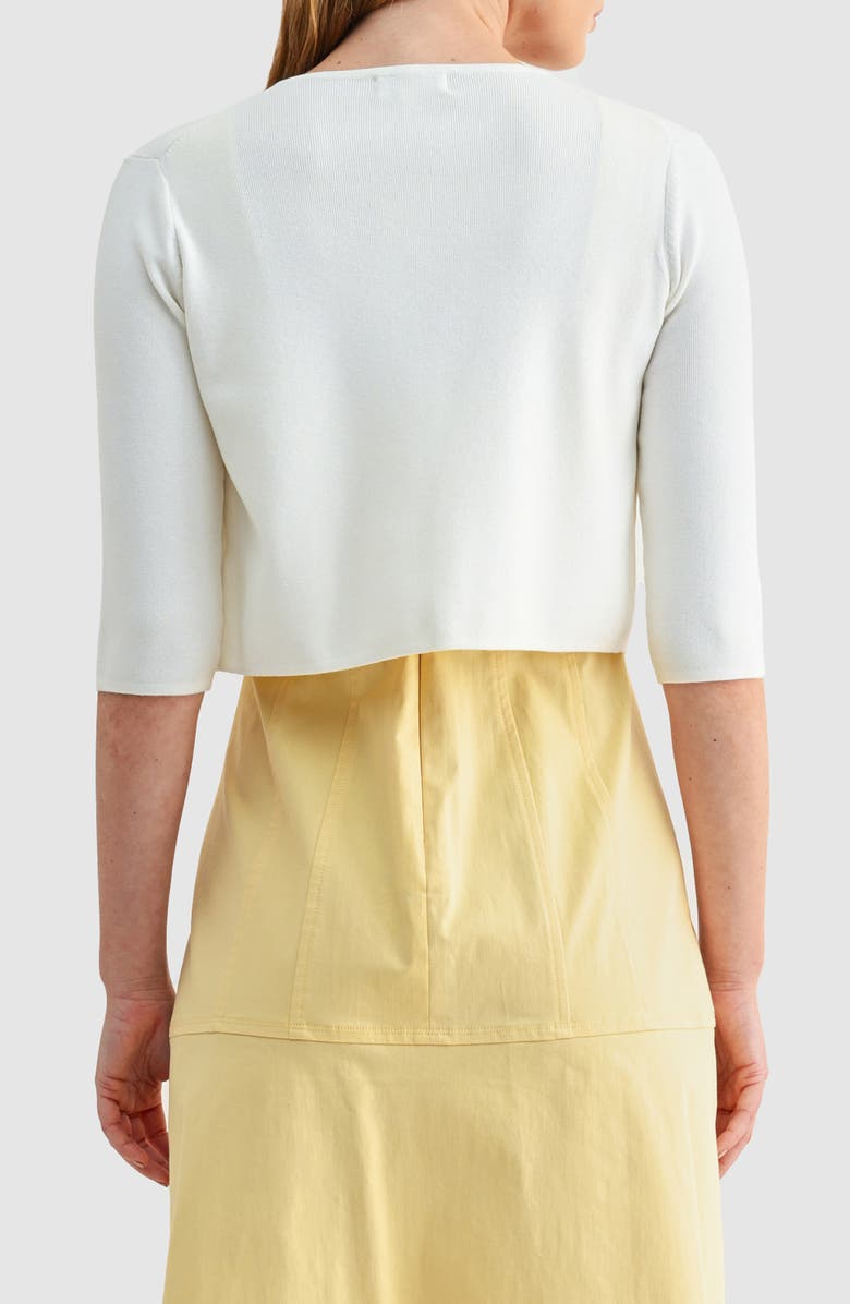 Mila Mae Three-Quarter Sleeve Crop Bolero, Alternate, color, Cream