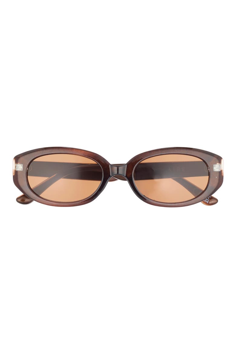 Affinity 52mm Oval Sunglasses, Main, color, CHOCOLATE / BROWN MONO