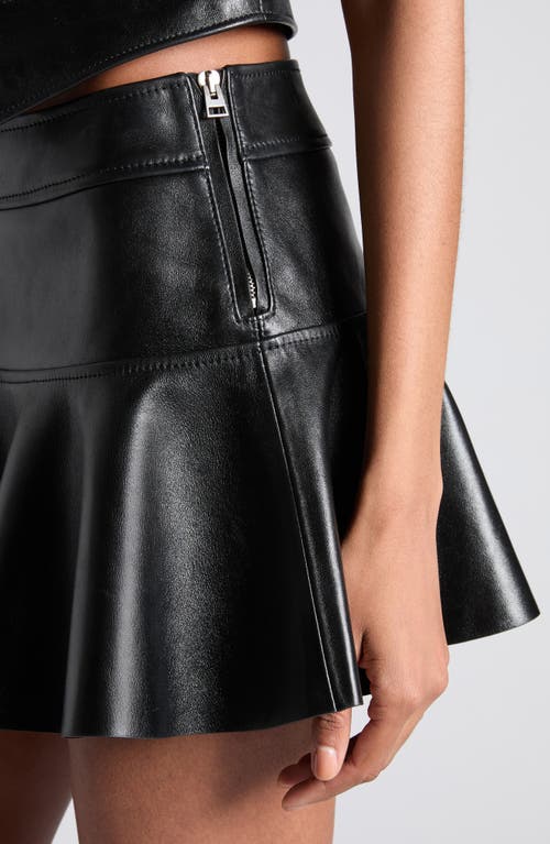 Tom Ford Shiny Plongé Leather Miniskirt In Black