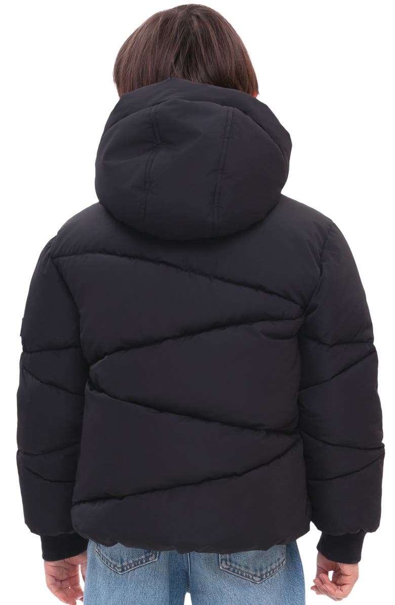 Rokka&Rolla Kids' Cozy Grid Puffer Jacket, Alternate, color, Black