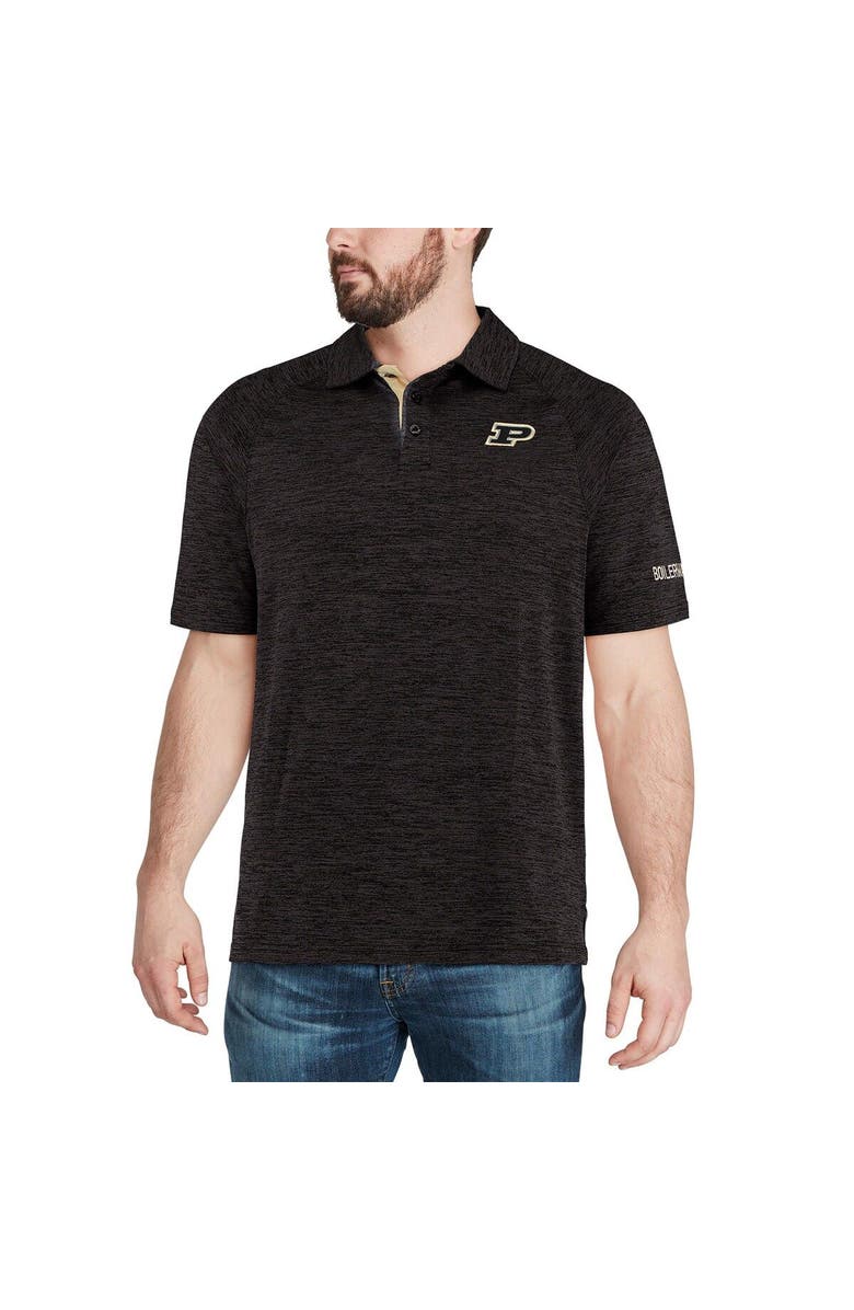 COLOSSEUM Men's Colosseum Black Purdue Boilermakers Down Swing Polo, Alternate, color, Heather Black