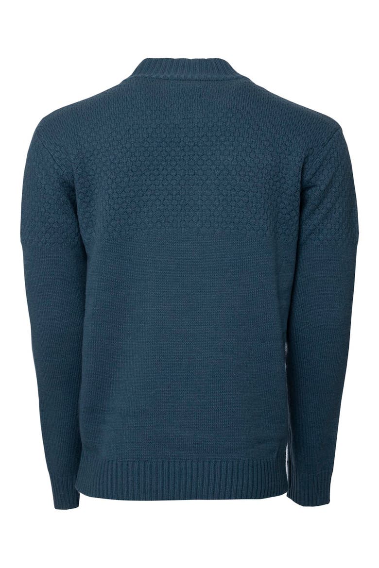 Honeycomb Knit Quarter-Zip Pullover Sweater, Alternate, color, BLUE