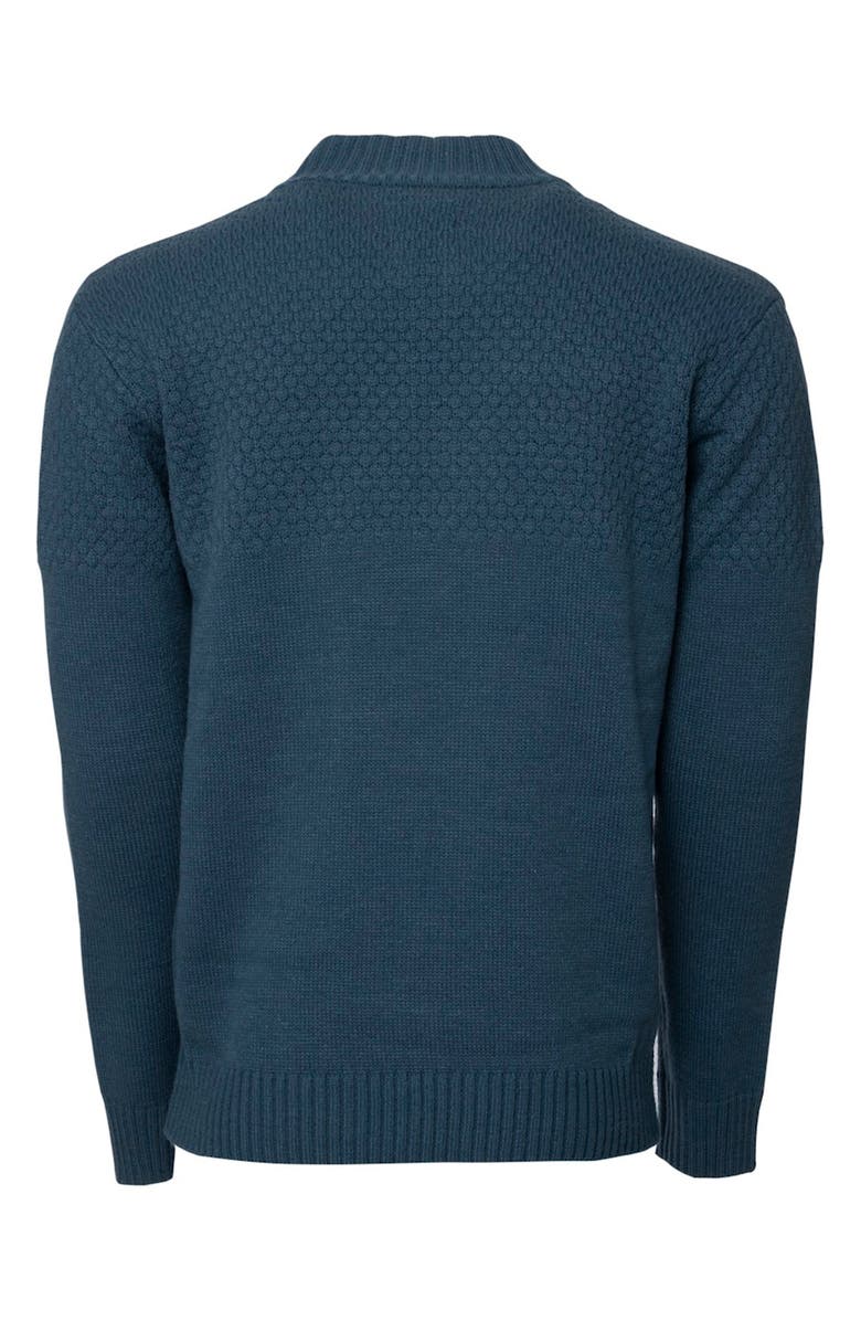 XRAY Honeycomb Knit Quarter-Zip Pullover Sweater, Alternate, color, Blue