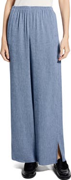 Theory Slit Hem Wide Leg Pants