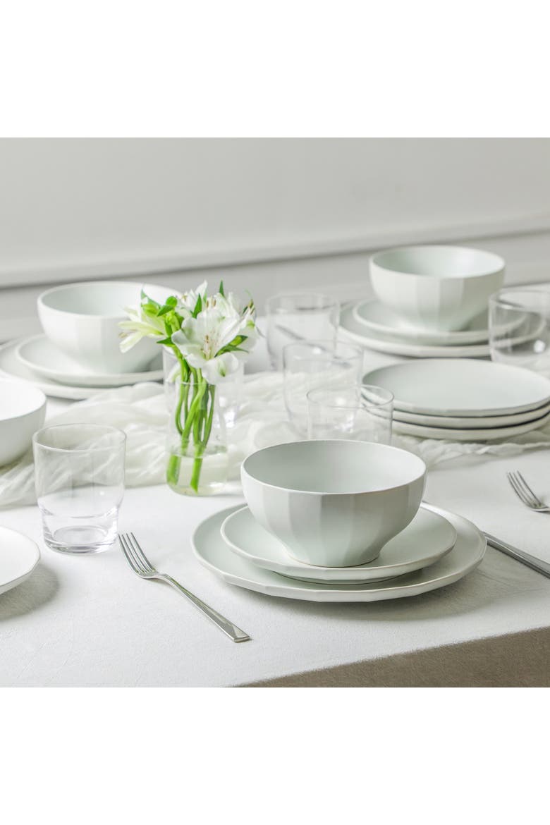 Rio Stoneware 32-Piece Dinnerware Set with Glasses, Alternate, color, Beige