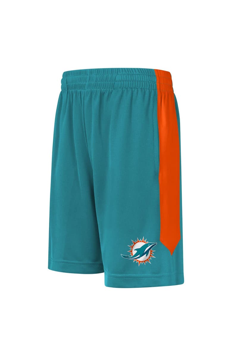 Outerstuff Youth  Aqua Miami Dolphins Fashion Shorts, Alternate, color, 