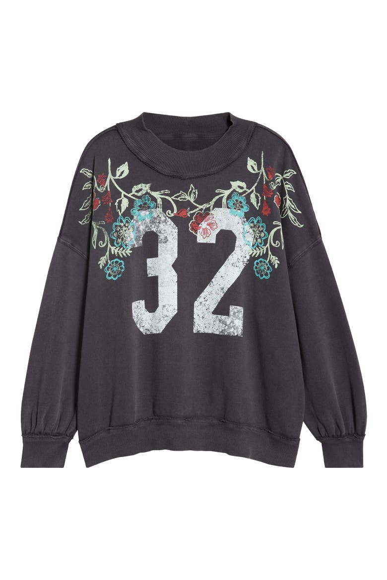 We The Free Palm Spring Turtle Graphic Sweatshirt, Alternate, color, WASHED BLACK COMBO