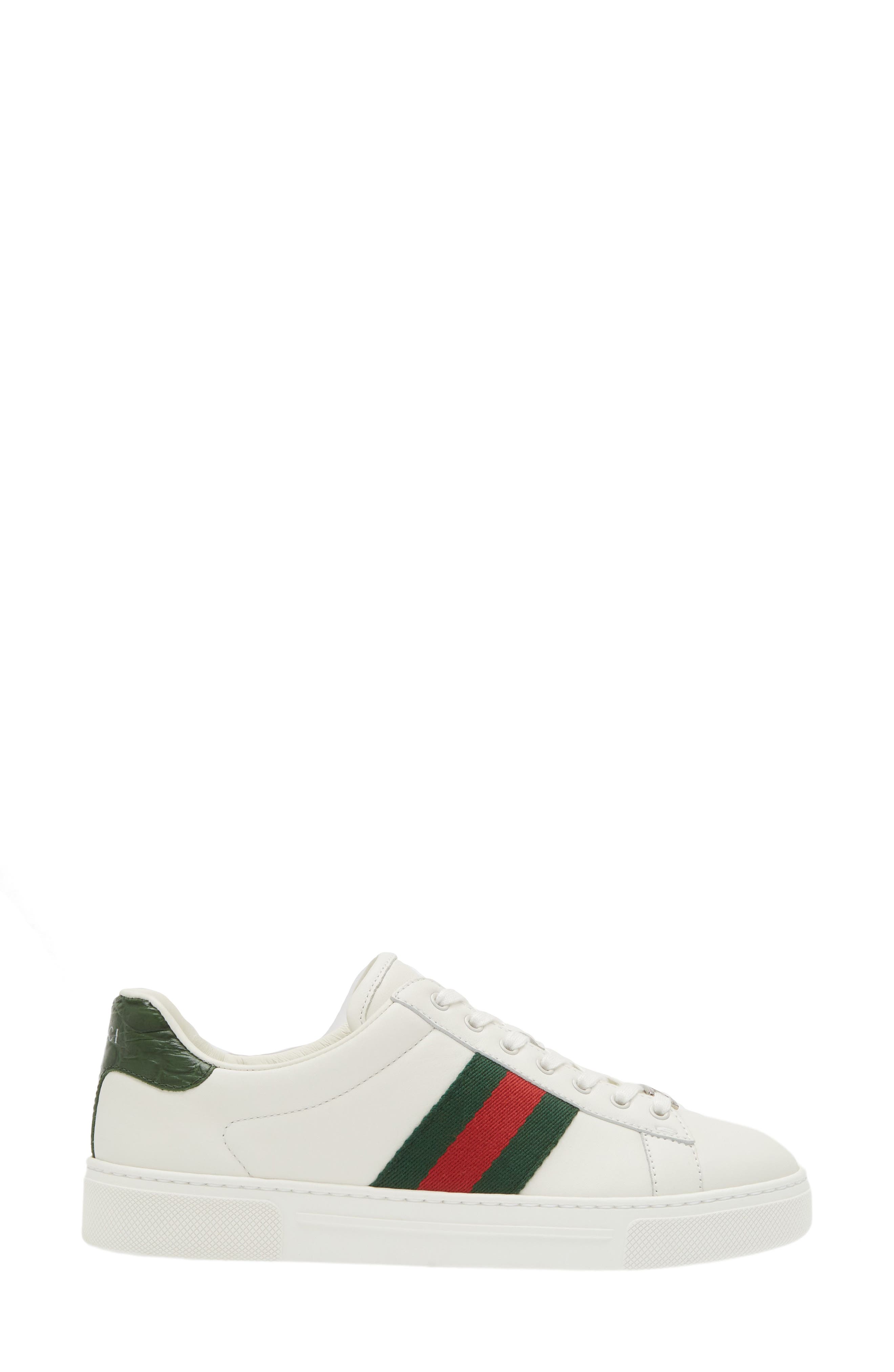 Gucci New Ace Sneaker, Alternate, color, White/ Green