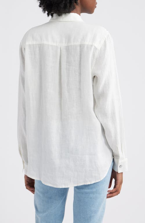 Rails Samar Floral Embroidery Detail Linen Blend Button-up Shirt
