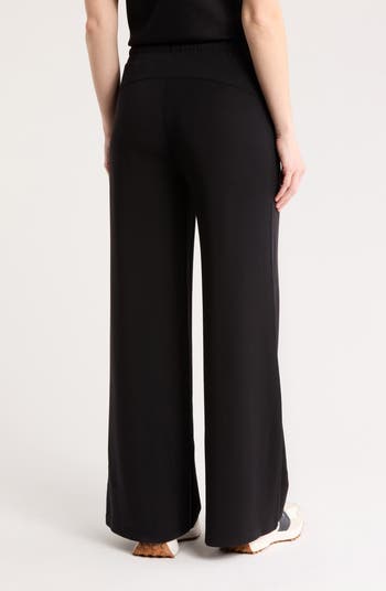 Sandwash Scuba Knit Wide Leg Pants