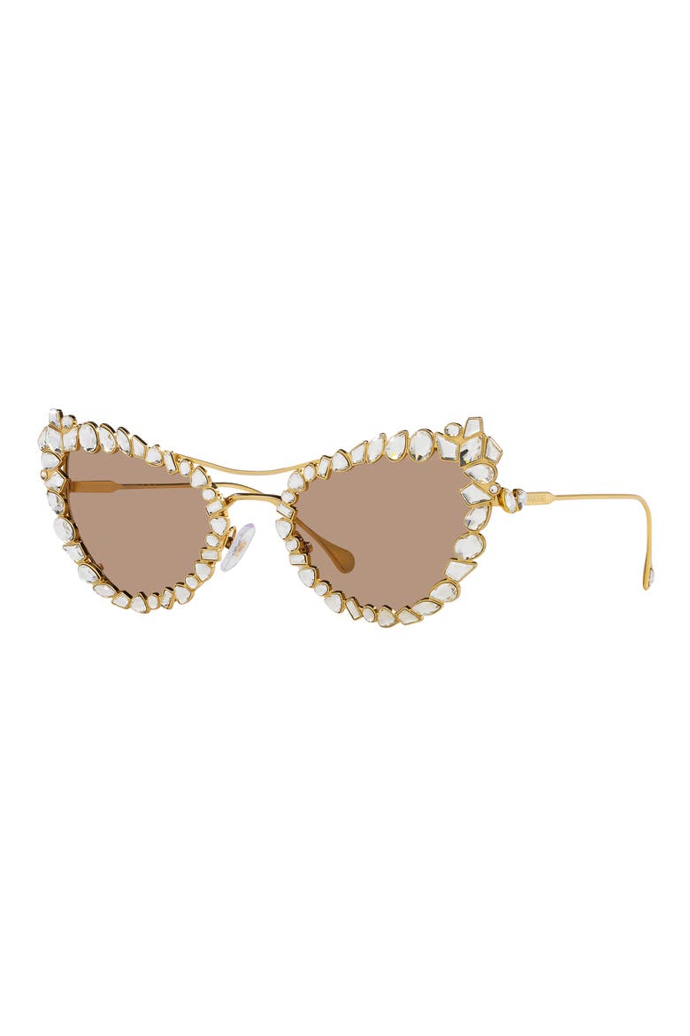 56mm Butterfly Sunglasses, Alternate, color, GOLD/ CLEAR/ LIGHT BROWN