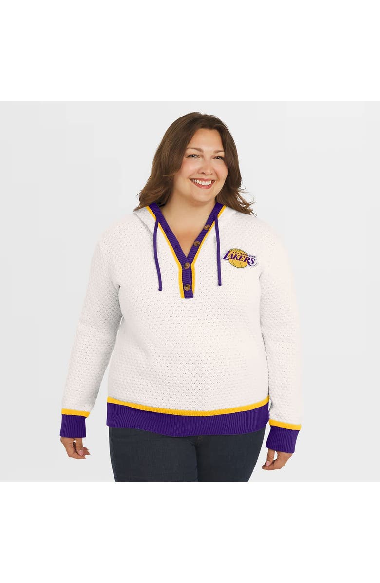 WEAR by Erin Andrews Women's WEAR by Erin Andrews Cream Los Angeles Lakers Plus Size Hoodie Sweater, Alternate, color, Cream