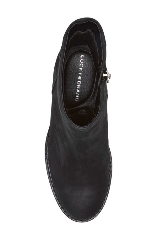 Lucky Brand Caddier Bootie In Black Oily Nubuck