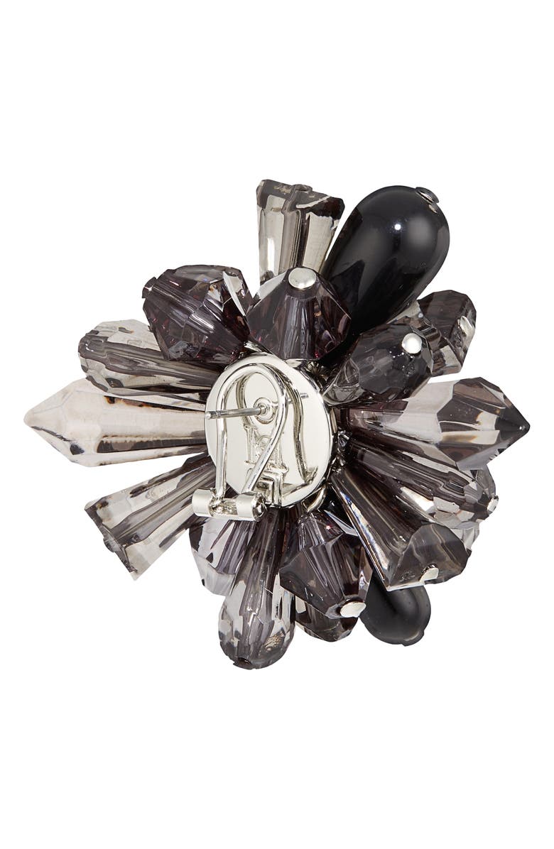Carolina Herrera Crystal Cluster Earrings, Alternate, color, Black