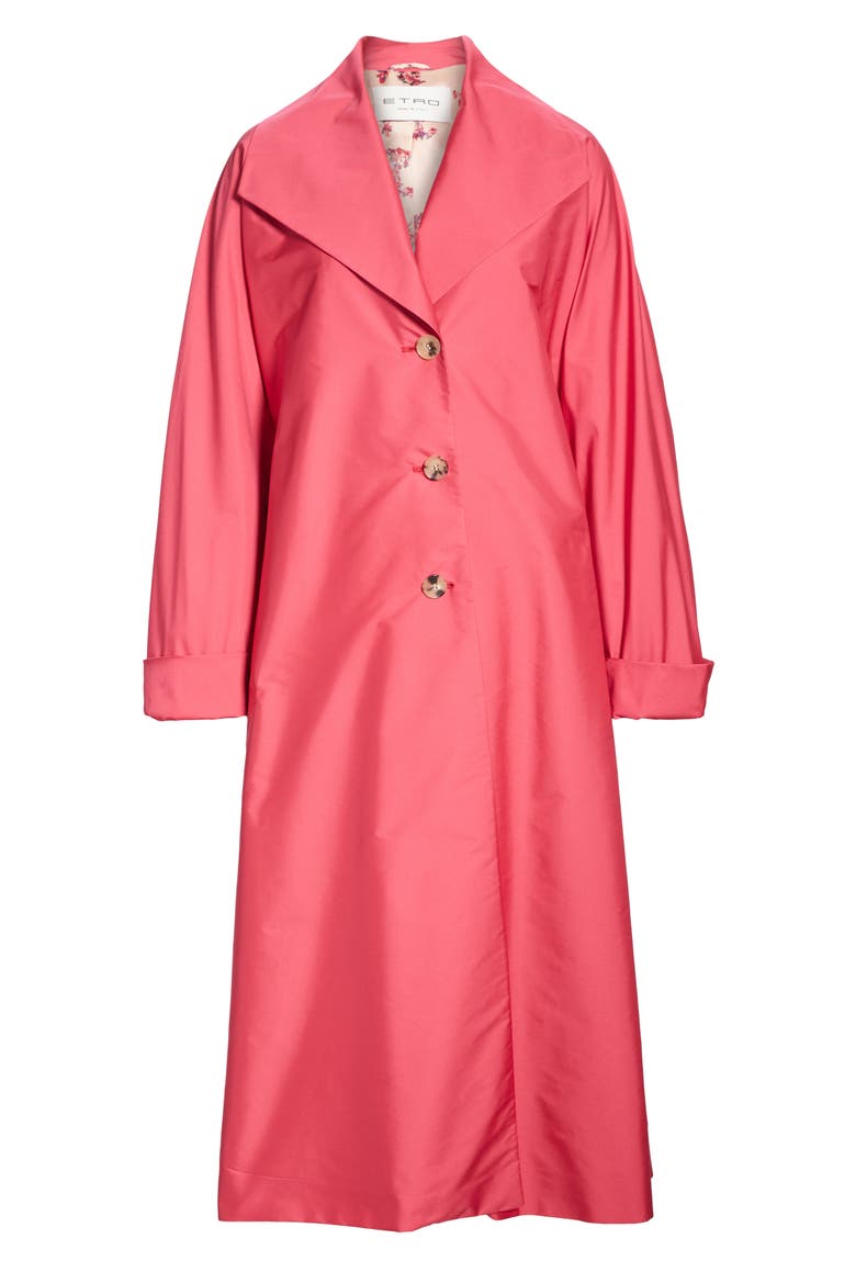 Taffeta Trench Coat, Alternate, color, PINK