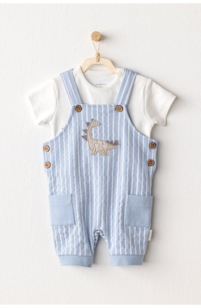 Andy Wawa Striped Dinosaur Jumpsuit, Alternate, color, 