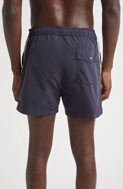 Moncler Nylon Swim Trunks With Logo Patch On The Front