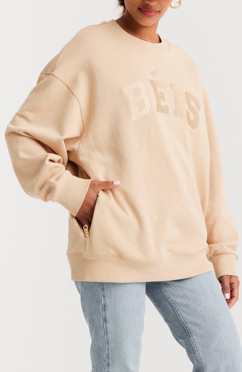 Béis The Sweatshirt, Alternate, color, Beige